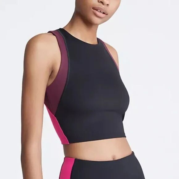 Women’s Calvin Klein Performance‎ Tank Black Colorblock Cropped Size XL NWT - Picture 1 of 4